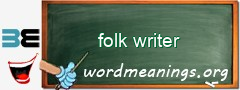 WordMeaning blackboard for folk writer